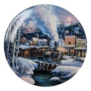 Bradford Exchange Moonlit Journey Collector Plate Trains of the West Kirk Randle